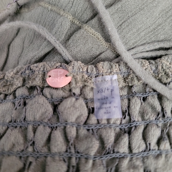 NEW Free People Adella Cami Crochet Lace Top V Neck Olive Sparrow Green - Picture 10 of 12